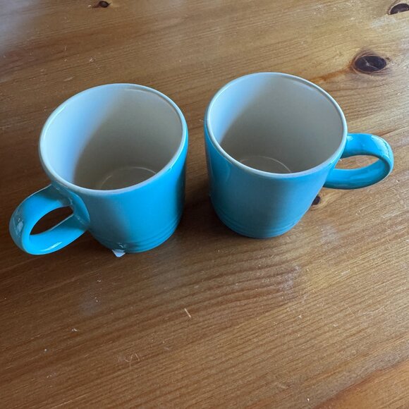 NWT Le Creuset Caribbean Blue 3 oz London Espresso Mugs - Set of Two - Picture 5 of 14